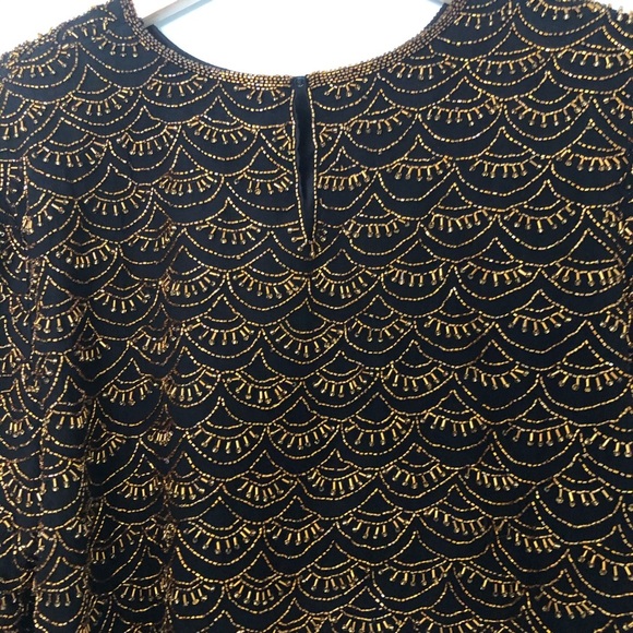 Beautiful Vintage Hand Beaded Silk Tunic/Blouse - Picture 5 of 6